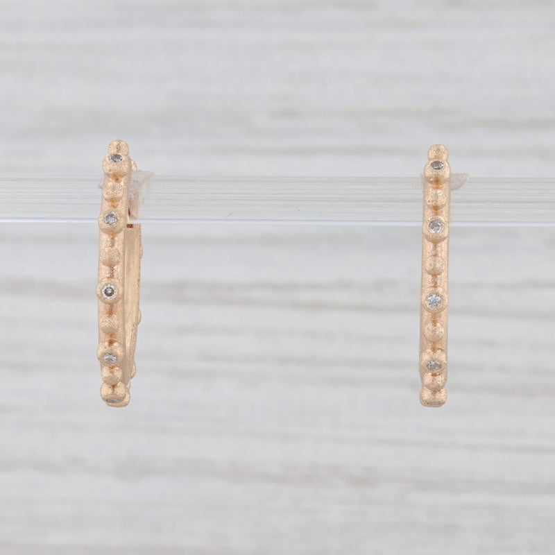 New Nina Nguyen Diamond Hoop Earrings 18k Yellow Gold Reversible Hoops Snap Top