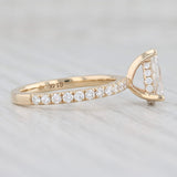 New 1.5ctw Pear Diamond Engagement Ring 14k Yellow Gold Size 6.25