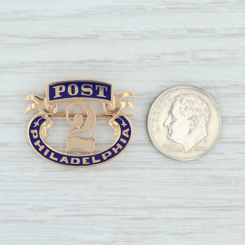 Antique Grand Army Republic Pin 10k Gold Post #2 Philadelphia GAR 1800s