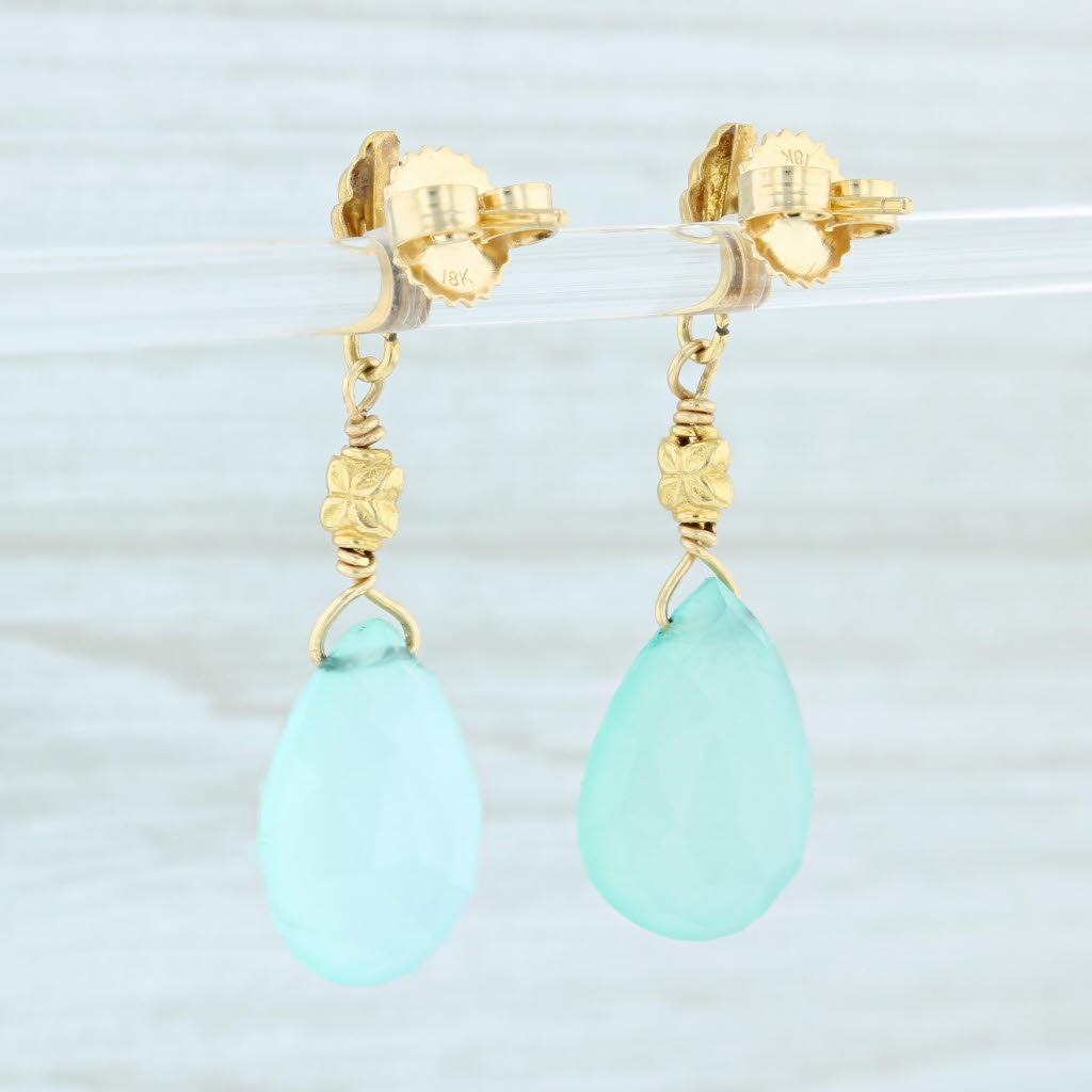 Lavender Chalcedony Briolette Teardrop Earrings 18k Yellow Gold Dangle Nordstrom