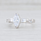 New CZ Marquise Solitaire Ring Sterling Silver Sz 7.5 Cubic Zirconias Engagement