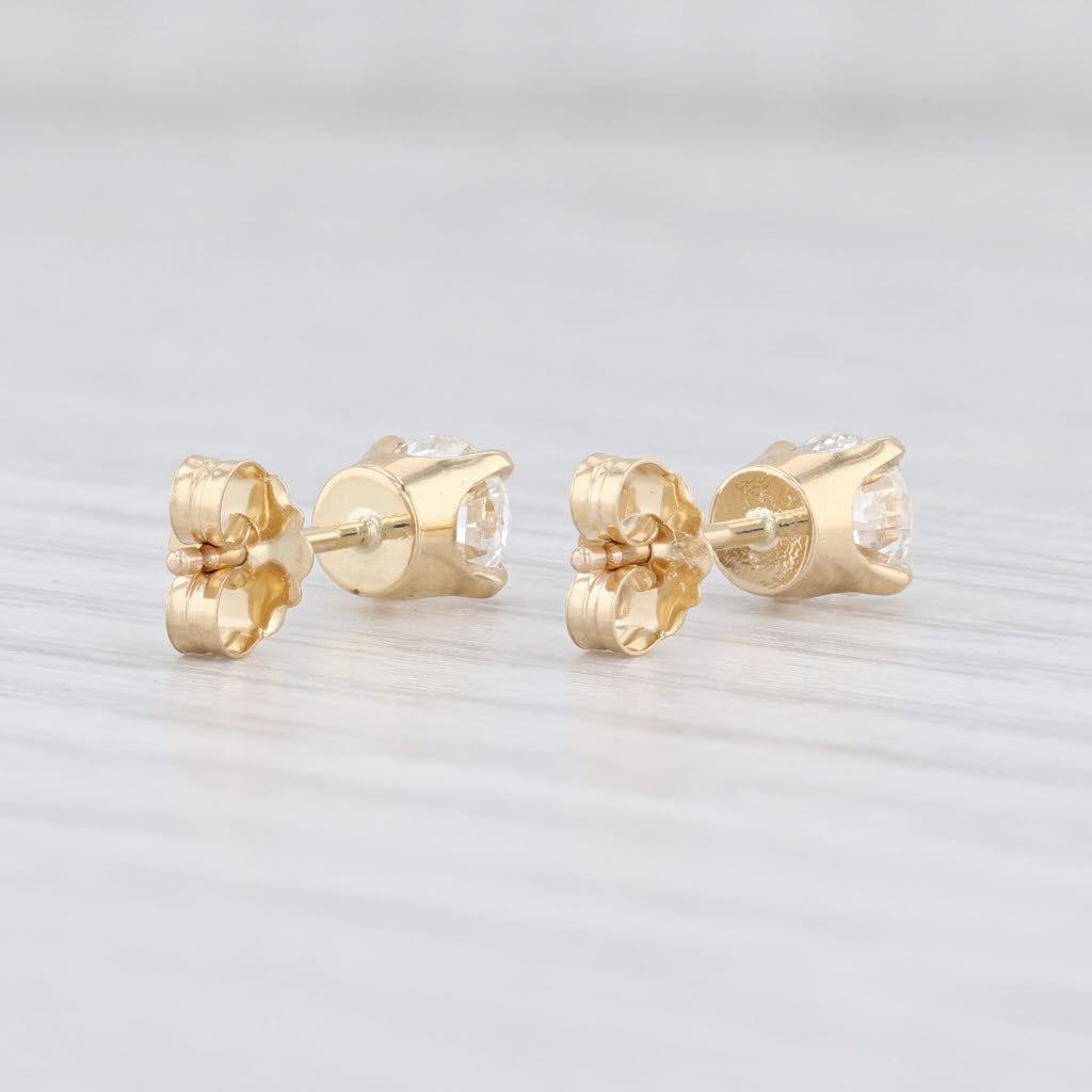 Light Gray New 0.70ctw Diamond Stud Earrings 14k Yellow Gold Round Solitaire Studs