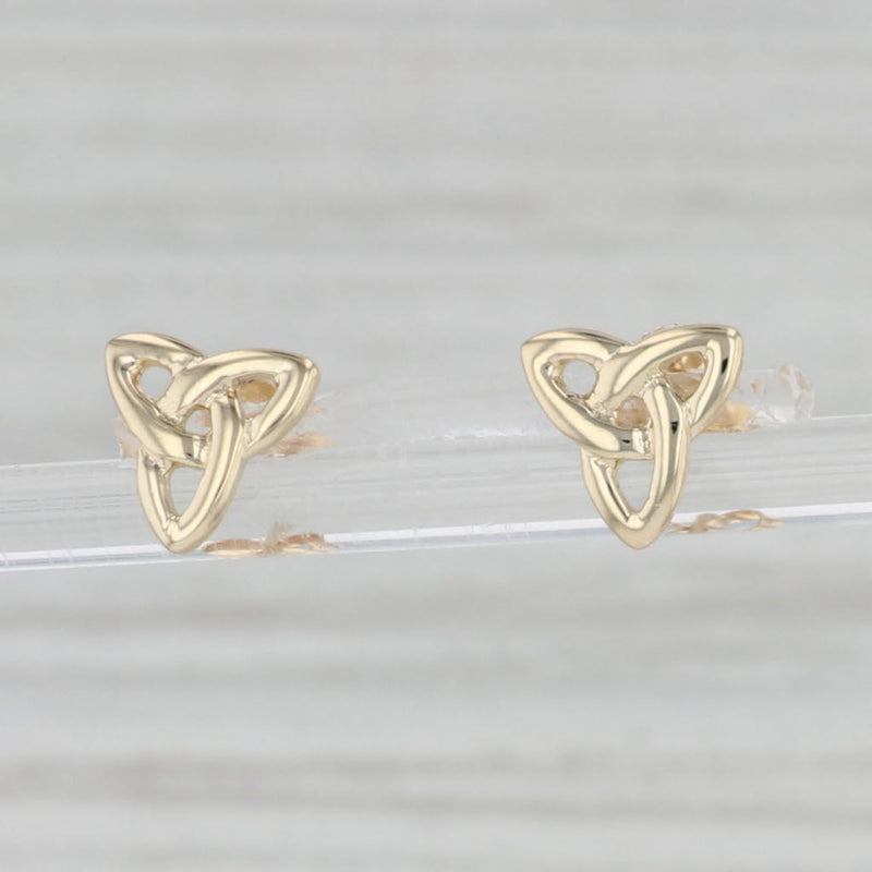 Celtic Knot Stud Earrings 14k Yellow Gold Small Studs
