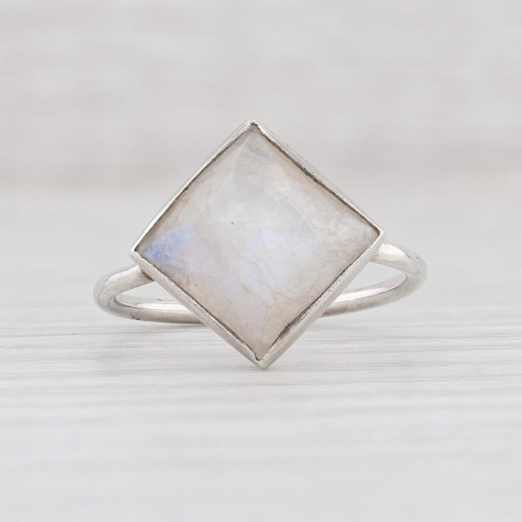 Light Gray New Nina Nguyen Spirit Moonstone Ring Sterling Silver Size 7 Solitaire