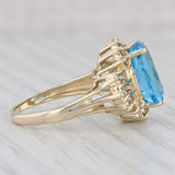 Gray 6.36ctw Oval Blue Topaz Diamond Ring 14k Yellow Gold Size 7.25 Cocktail
