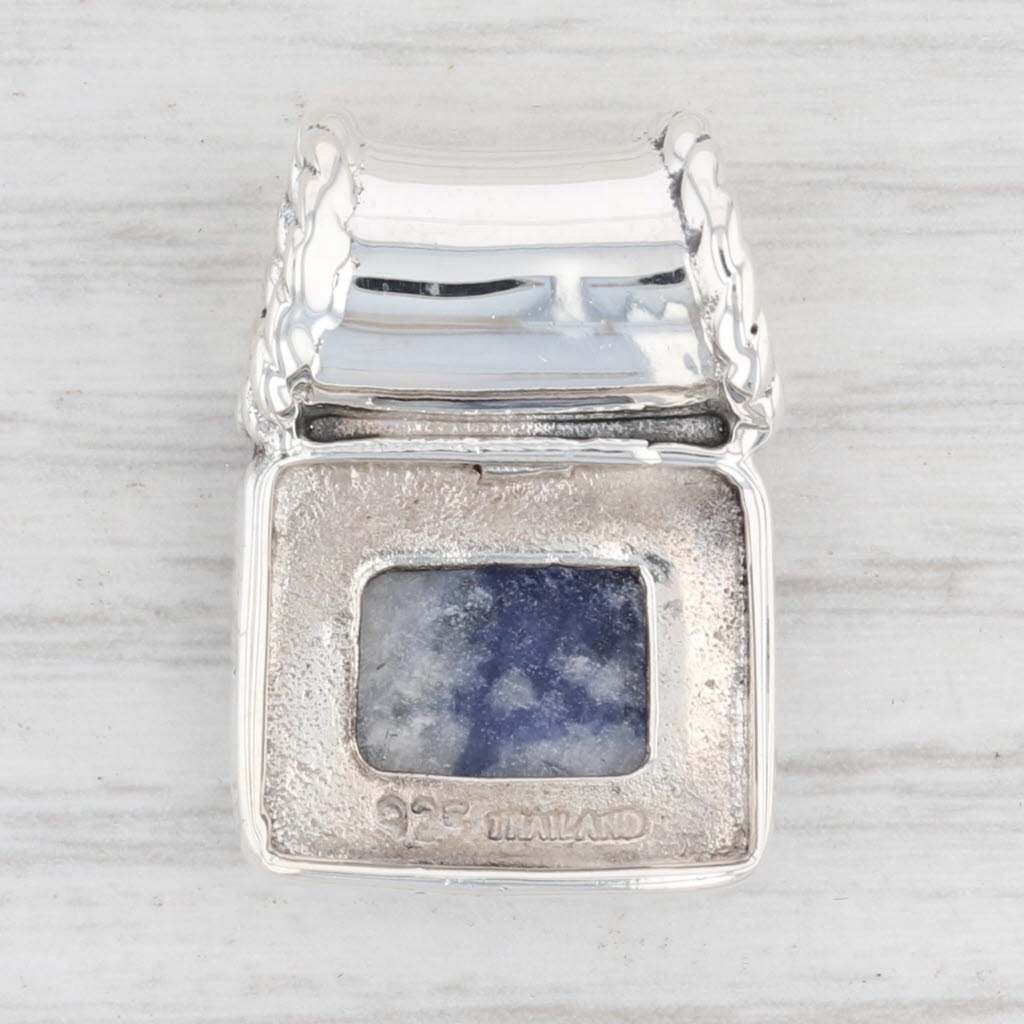 Light Gray New Blue Sodalite Pendant 925 Sterling Silver B12617