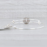 New Alex and Ani Team USA Olympic Slider Bangle Charm Bracelet Shiny Silver