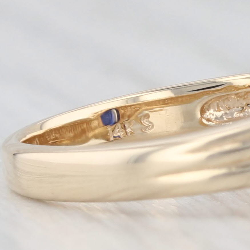 Light Gray 1.03ctw Blue Sapphire Diamond Ring 14k Yellow Gold Oval Solitaire Size 5.75