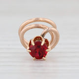 Antique Red Glass Shirt Stud Coil 10k Yellow Gold Men's Suit Accessories
