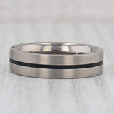 New Cubic Zirconia Titanium Ring Size 10 Men's Wedding Band Comfort Fit