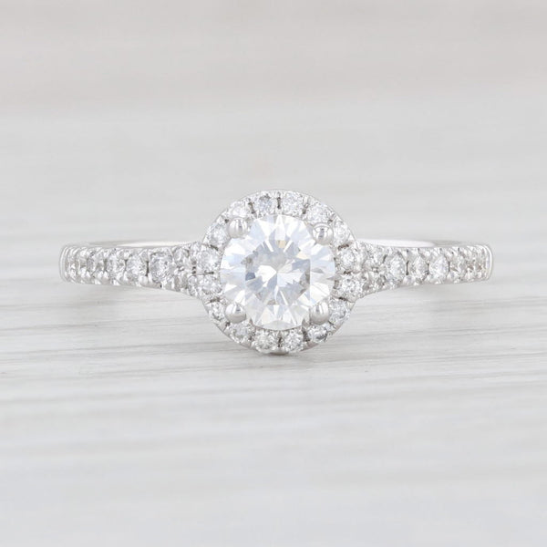 Light Gray New 0.82ctw VVS1 Round Diamond Halo Diamond Engagement Ring 14k White Gold