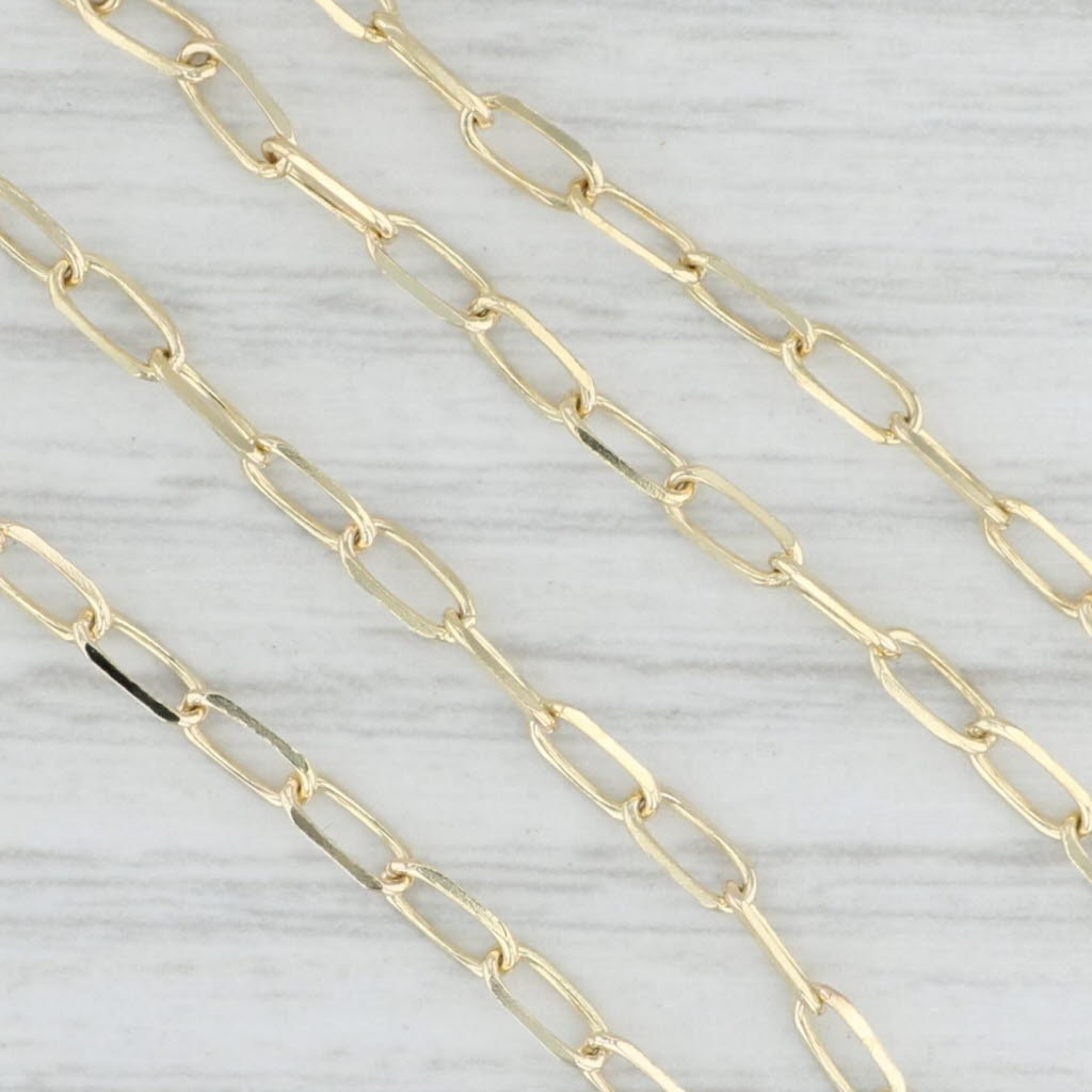 Light Gray 16" Elongated Cable Chain 14k Yellow Gold 2mm Lobster Clasp