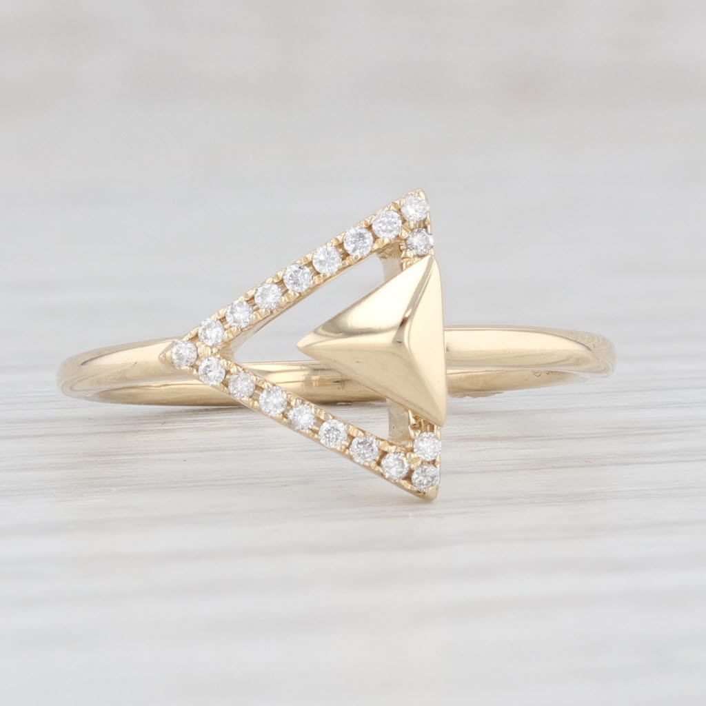 Light Gray Sophia Diamond Arrow Ring 14k Yellow Gold Size 6.75