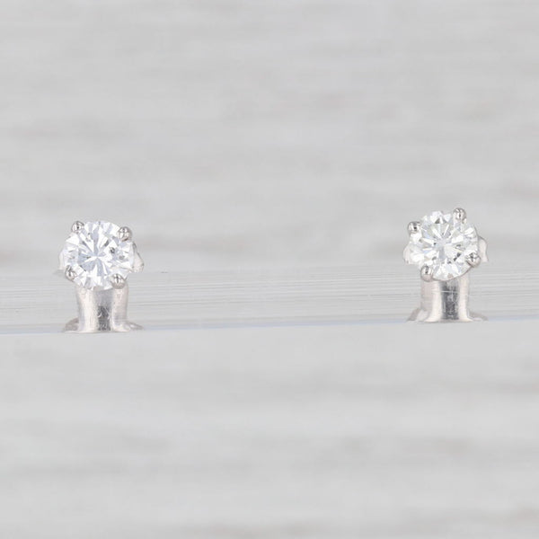 Light Gray 0.69ctw Round Diamond Stud Earrings 14k White Gold Pierced
