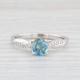 Light Gray 1.15ctw Teal Blue Sapphire Diamond Ring 14k White Gold Size 7.5 Engagement