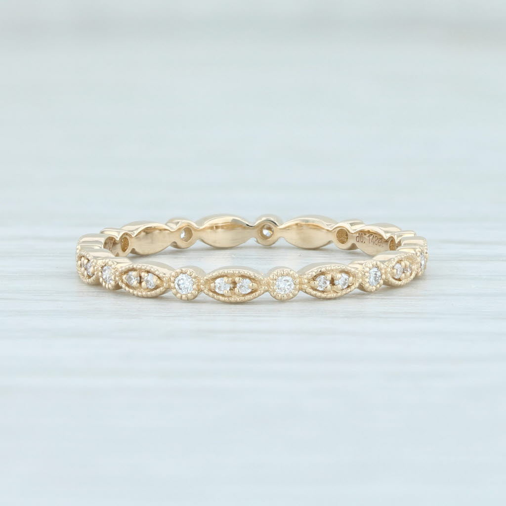 Light Gray New 0.14ctw Diamond Eternity Ring 14k Yellow Gold Sz 6.5 Wedding Stackable Band