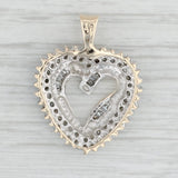 Light Gray 0.36ctw Diamond Cluster Open Heart Pendant 10k Yellow White Gold