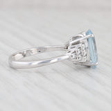 Light Gray Effy 3.36ctw Oval Aquamarine Diamond Ring 14k White Gold Size 7