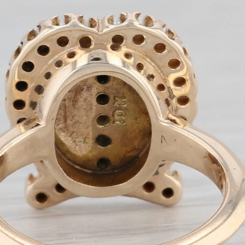 Meredith College Converted Badge Signet Ring 10k Yellow Gold Pearls Size 3.75
