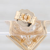 New 1.40ctw Moissanite Stud Earrings 14k Yellow Gold Princess Solitaires