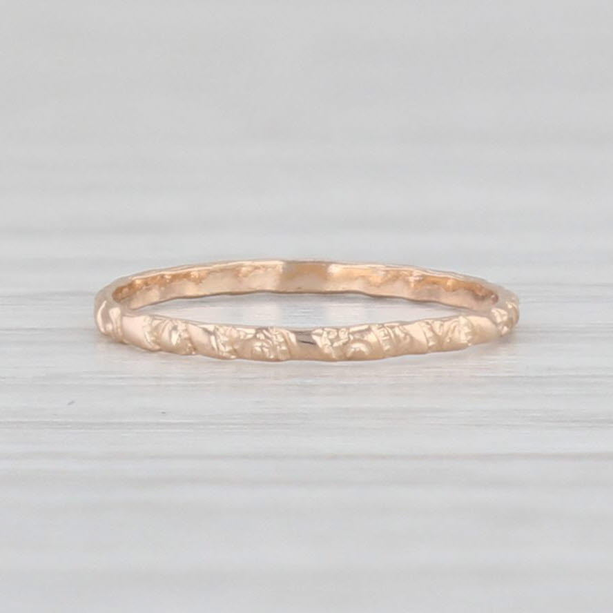 Light Gray Antique Floral Baby Ring 10k Yellow Gold Small Baby Size Band Keepsake