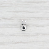 Light Gray New 0.51ct Blue Sapphire Pendant 14k White Gold Oval Solitaire Drop