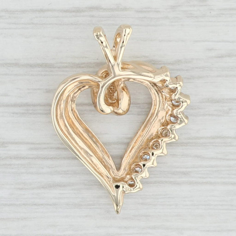 0.26ctw VS2 Diamond Open Heart Pendant 14k Yellow Gold