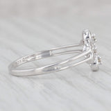 Light Gray Diamond Shamrock Ring 10k White Gold Hearts Clover Size 7.75