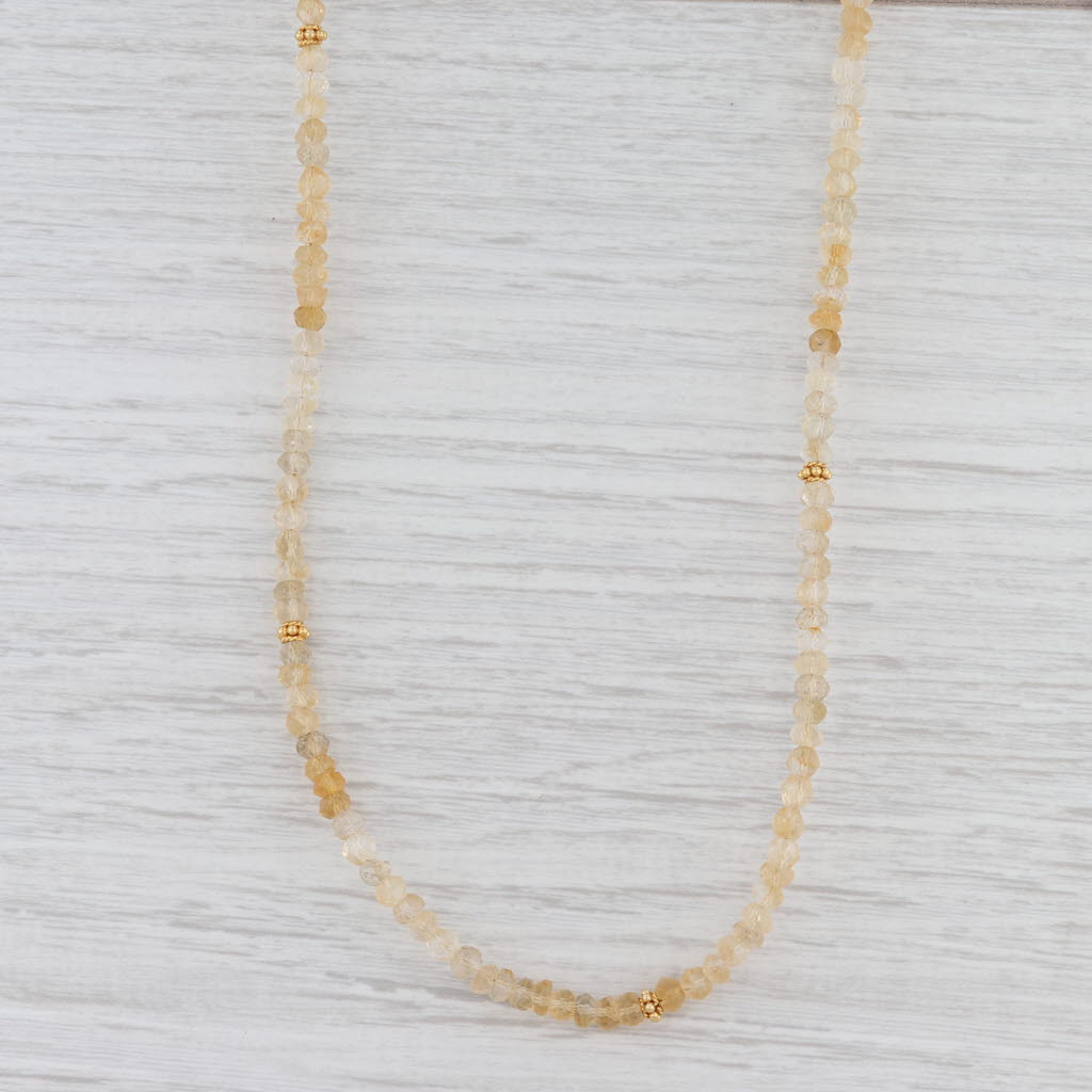 Light Gray New Nina Nguyen Harmony Citrine Bead Necklace Sterling Gold Vermeil Layer Long