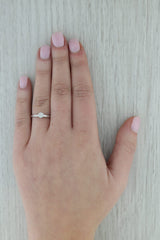 Dark Gray Antique 0.24ct Round Diamond Solitaire Engagement Ring 18k White Gold Size 6