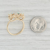 Light Gray Opal Butterfly Ring 14k Yellow Gold Size 7 Cocktail Bug Insect Jewelry