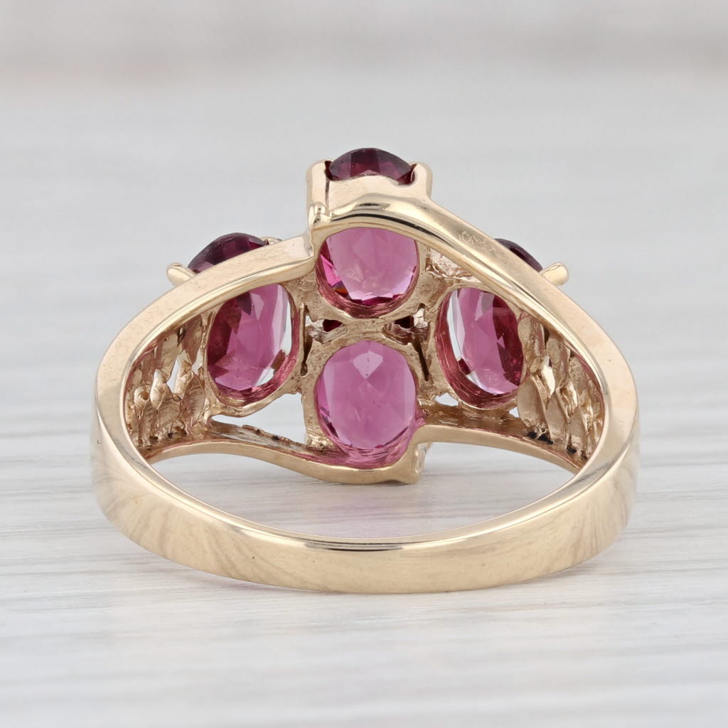 Light Gray 4ctw Garnet Cluster Ring 10k Yellow Gold Size 8 January Birthstone