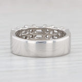 Light Gray 1.50ctw Round Baguette Diamond Band Platinum Size 6.75 Ring