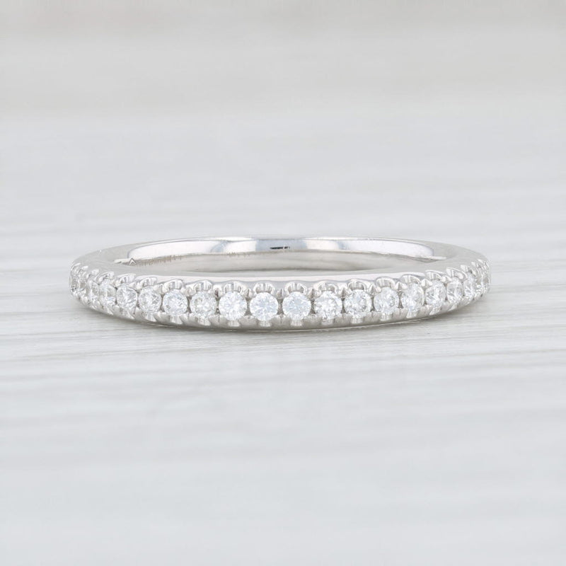 0.20ctw Diamond Wedding Ring 14k White Gold Size 6.5 Women's Band Pave Set
