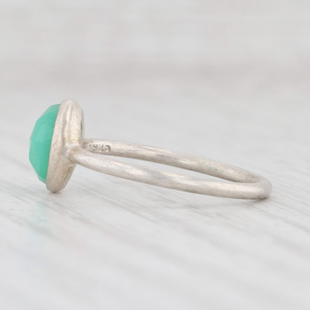 Light Gray New Nina Nguyen Chillaxin Green Chrysoprase Ring Sterling Silver Size 7