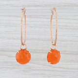 New Nina Nguyen Hoop Earrings 18k Yellow Gold Carnelian Charms Round Hoops