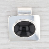Light Gray New Black Obsidian Lava Glass Pendant 925 Sterling Silver Oval Solitaire B12763
