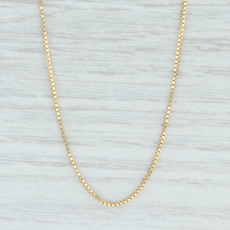 Light Gray New Box Chain Necklace 18" 18k Yellow Gold 0.9mm Italian Lobster Clasp