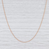 Light Gray New 18k Rose Gold Necklace 16" Cable Chain 0.7mm Italian