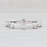 0.40ctw Diamond Eternity Ring 14k White Gold Floral Wedding Stackable Band Sz 6