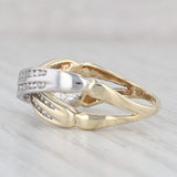 Light Gray 0.30ctw Double Band 2-Toned Diamond Ring 10k Gold Size 7