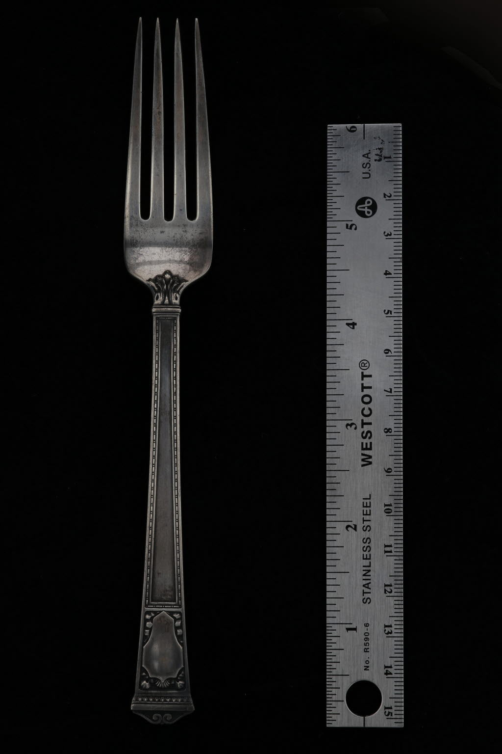 Black Tiffany & Co San Lorenzo Fork Sterling Silver 7" Luncheon