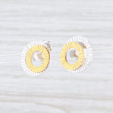 Lavender New Bastian Inverun Circles Earrings Sterling Silver Gold Plated 12851 Studs
