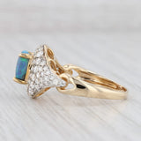 Light Gray Grey Opal 1ctw Diamond Halo Ring 14k Yellow Gold Size 8 Cocktail