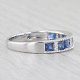 Light Gray New 0.94ctw Blue Sapphire Diamond Stackable Ring 14k White Gold Sz 7.25 Stacking