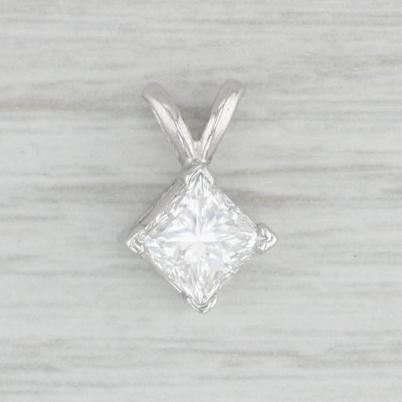 1ct Princess Diamond Solitaire Pendant 14k White Gold GIA G SI1