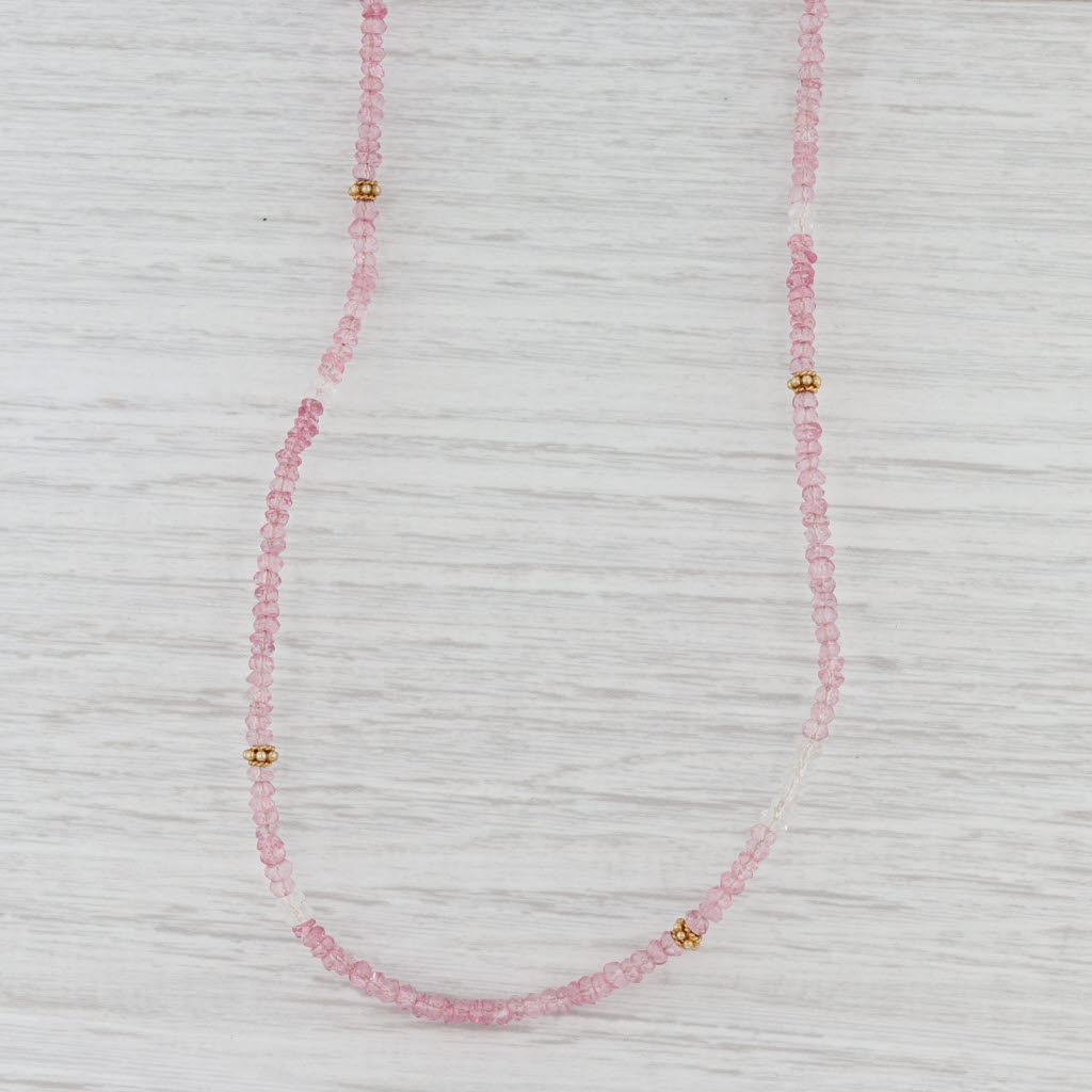 Light Gray New Nina Nguyen Harmony Necklace Pink Topaz Bead Long Sterling Gold Vermeil