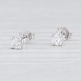 Light Gray New 0.30ctw Diamond Stud Earrings 14k White Gold Round Solitaire Pierced Studs