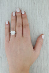 Dark Gray Neil Lane Princess Diamond Halo Engagement Ring 14k White Gold Size 6.75