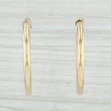 Light Gray New Round Hoop Earrings 14k Yellow Gold 3 x 32mm Pierced Hoops